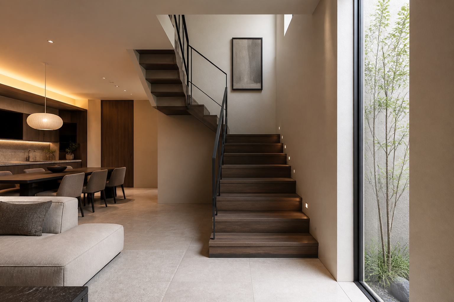 12 living u stair